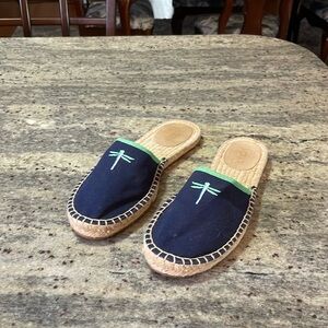 J. Crew Dragonfly Embroidered Espadrille Mule Flat